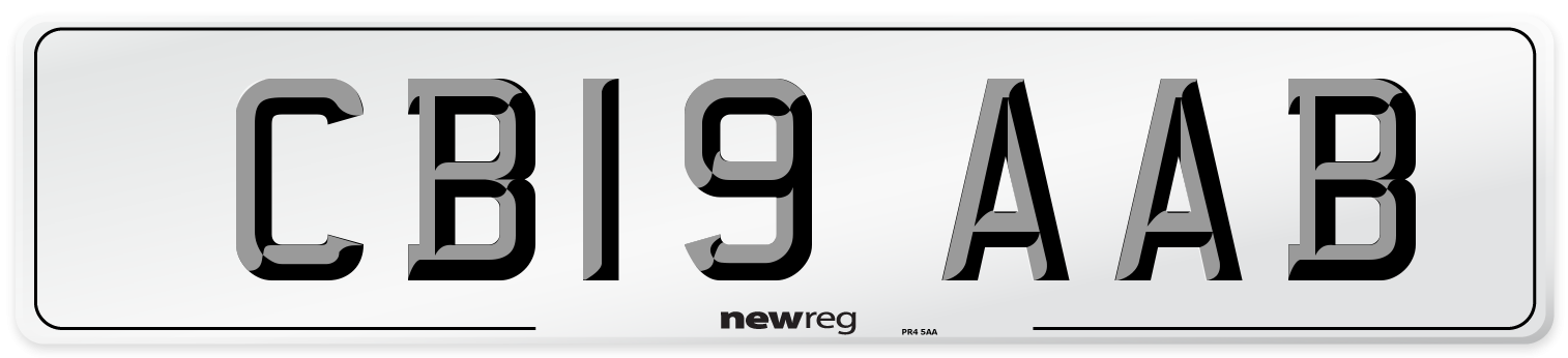 CB19 AAB Number Plate from New Reg